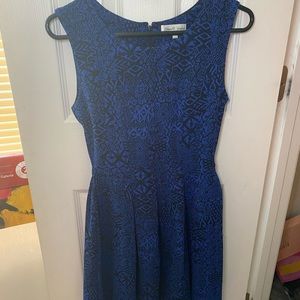 blue pattern dress